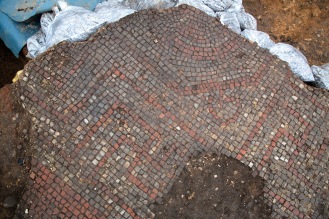 the mosaic pavement. Credit: Carl Vivian/ University of Leicester